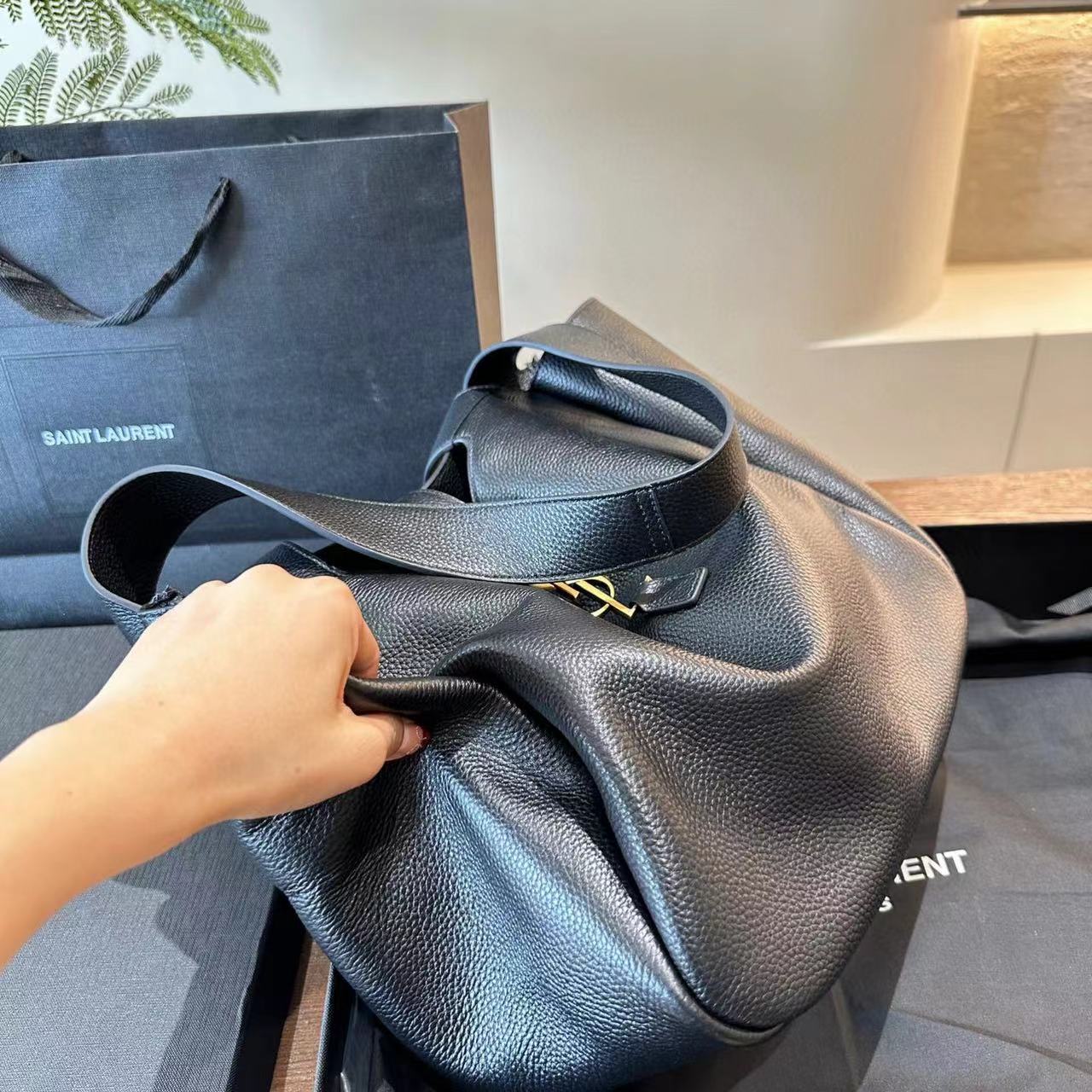 YSL シンプル牛革ショッピングバッグ【50％割引+送料無料】