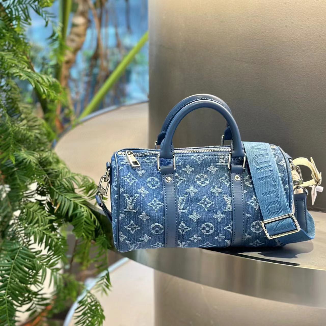 LV Keepall Xsジャカード デニム ハンドバッグ【50％割引+送料無料】