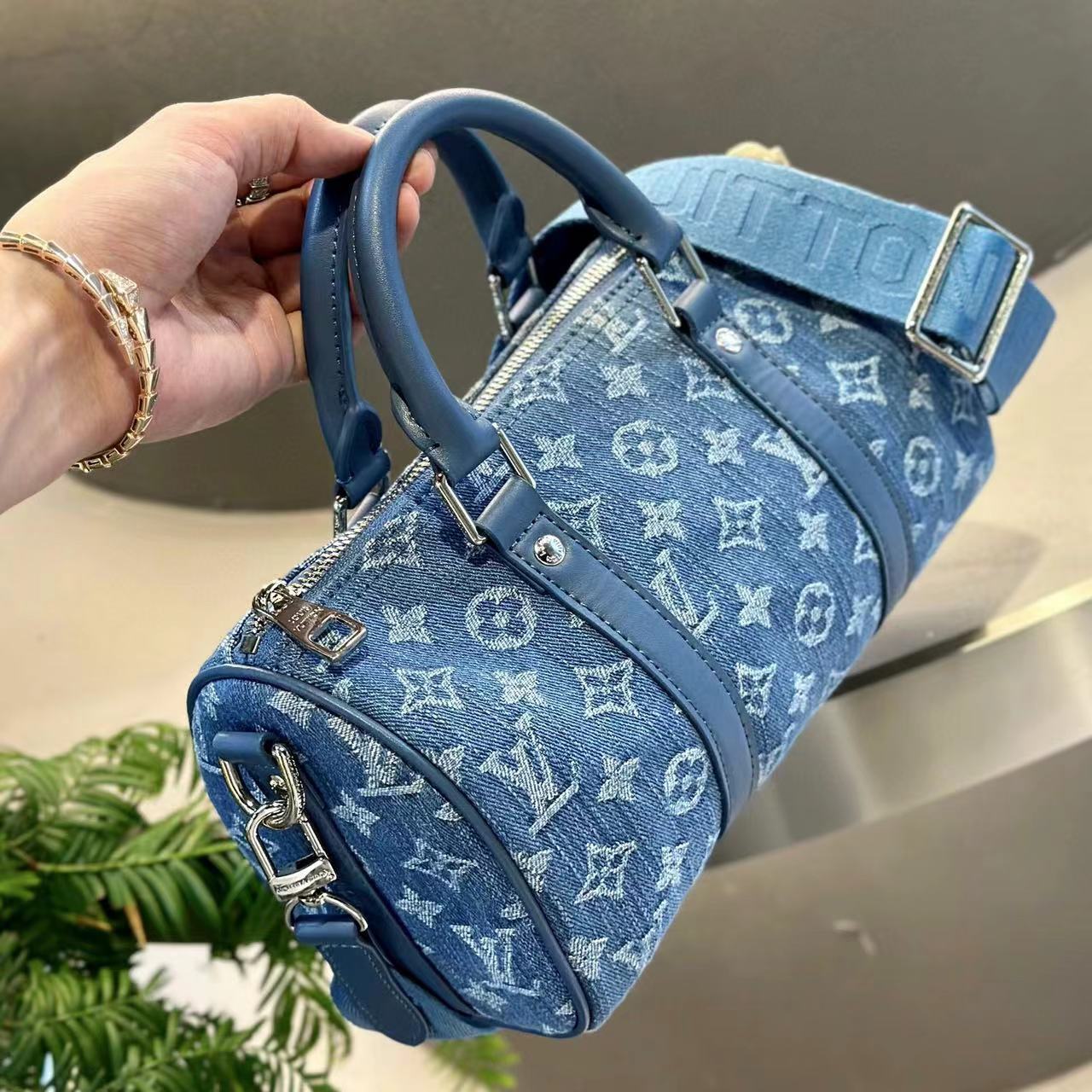 LV Keepall Xsジャカード デニム ハンドバッグ【50％割引+送料無料】