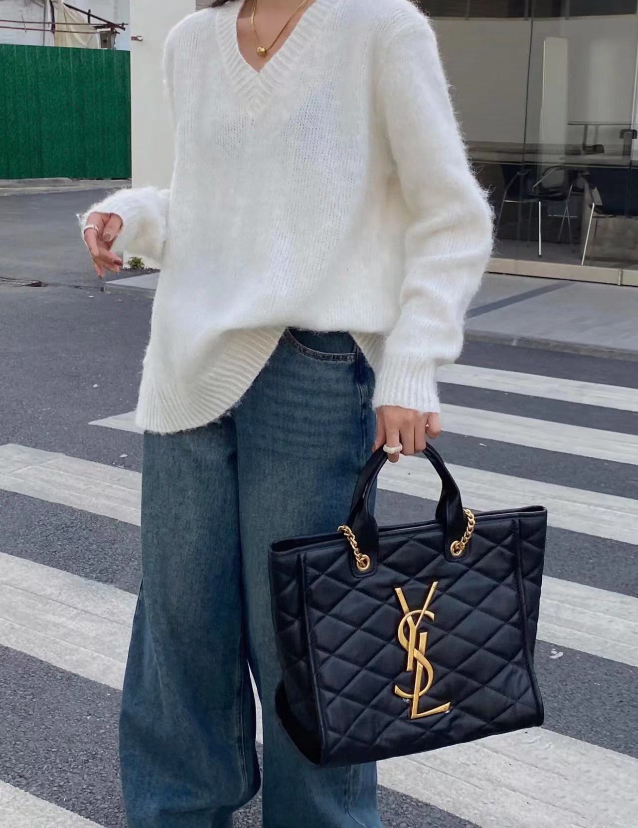 YSL チェーンビーチバッグ 31cm【50％割引+送料無料】