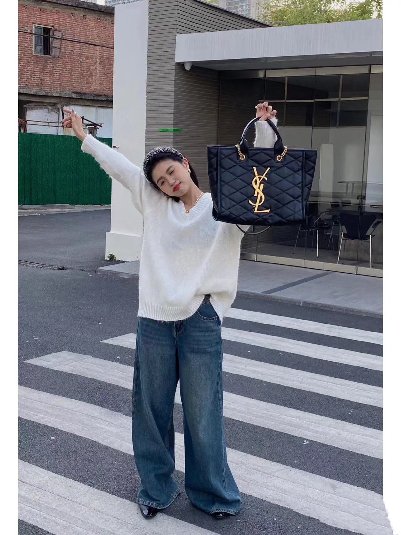 YSL チェーンビーチバッグ 31cm【50％割引+送料無料】