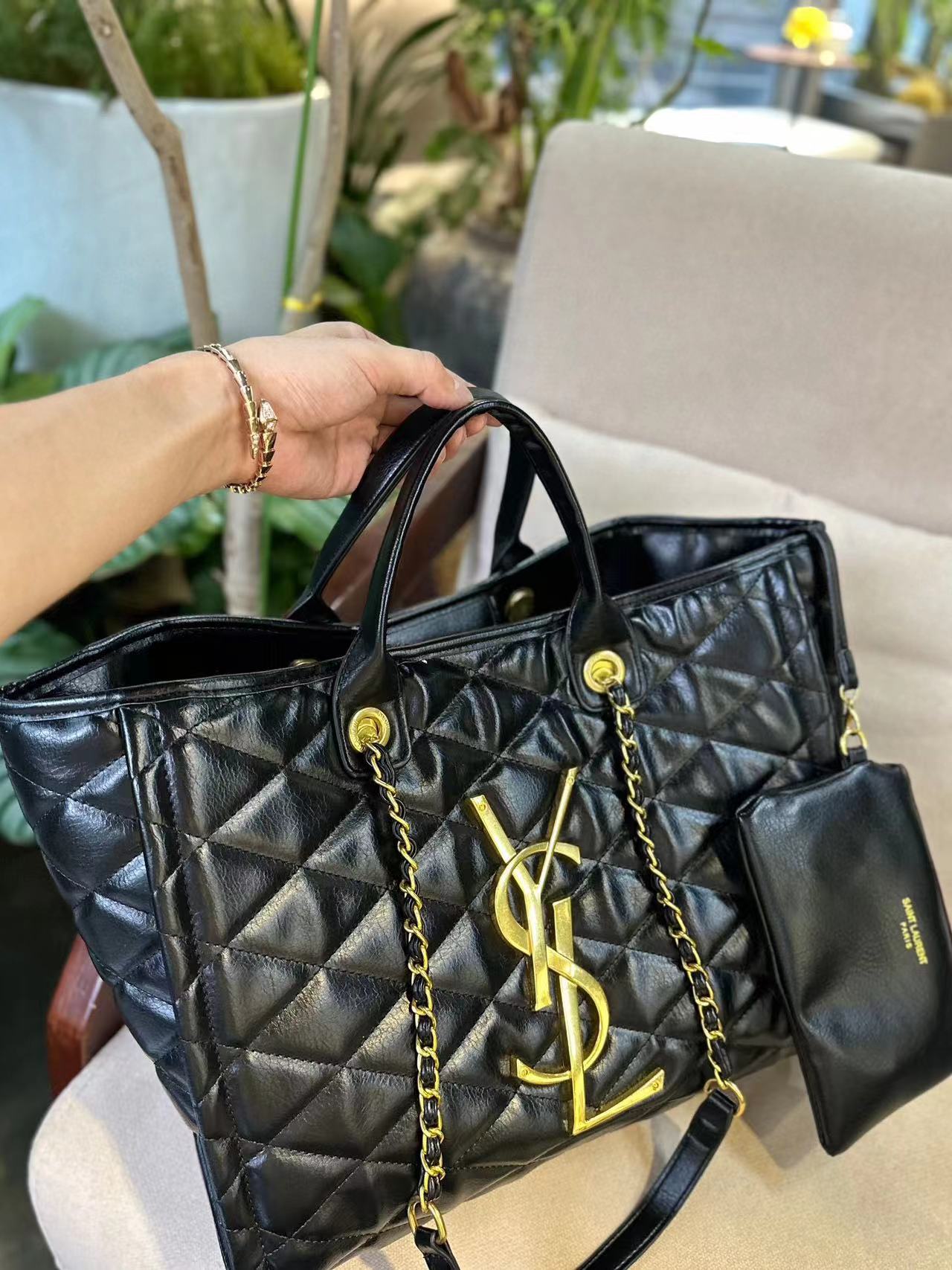 YSL チェーンビーチバッグ 31cm【50％割引+送料無料】