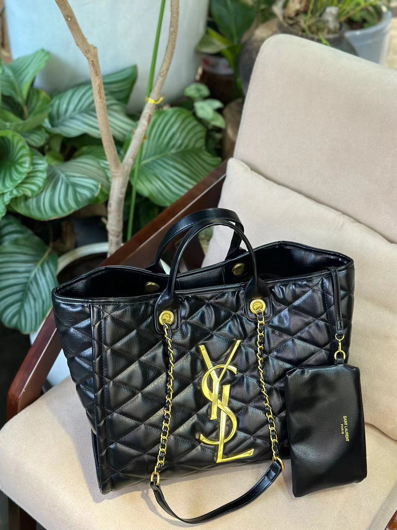 YSL チェーンビーチバッグ 31cm【50％割引+送料無料】