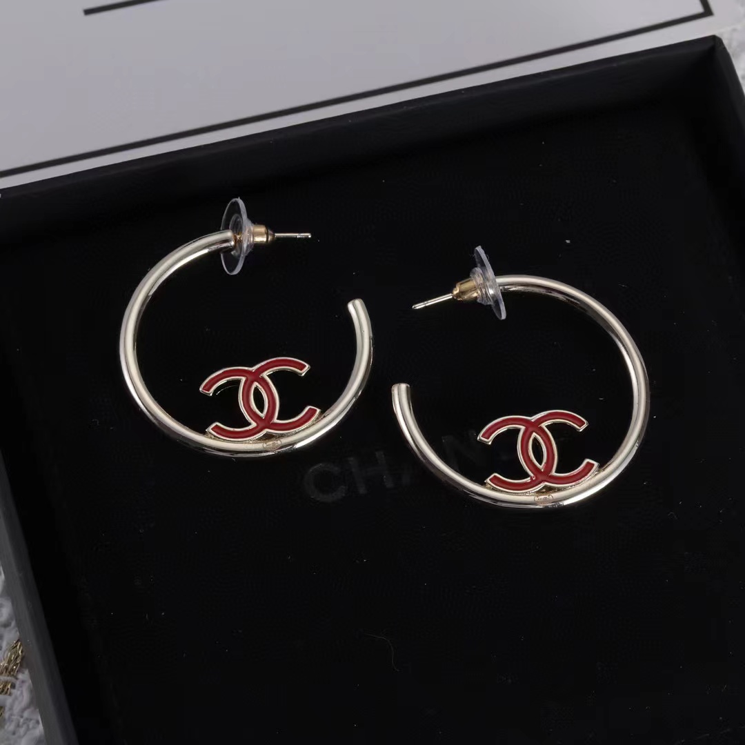 CHANE1 ダブルC イヤリング【50％割引+送料無料】
