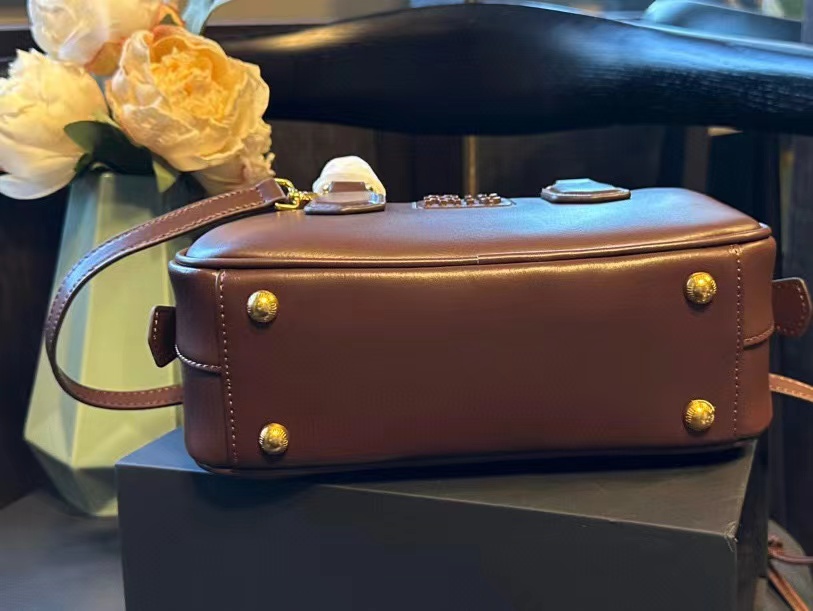 M1UM1U ブラウン ボウリング ハンドバッグ【50％割引+送料無料】