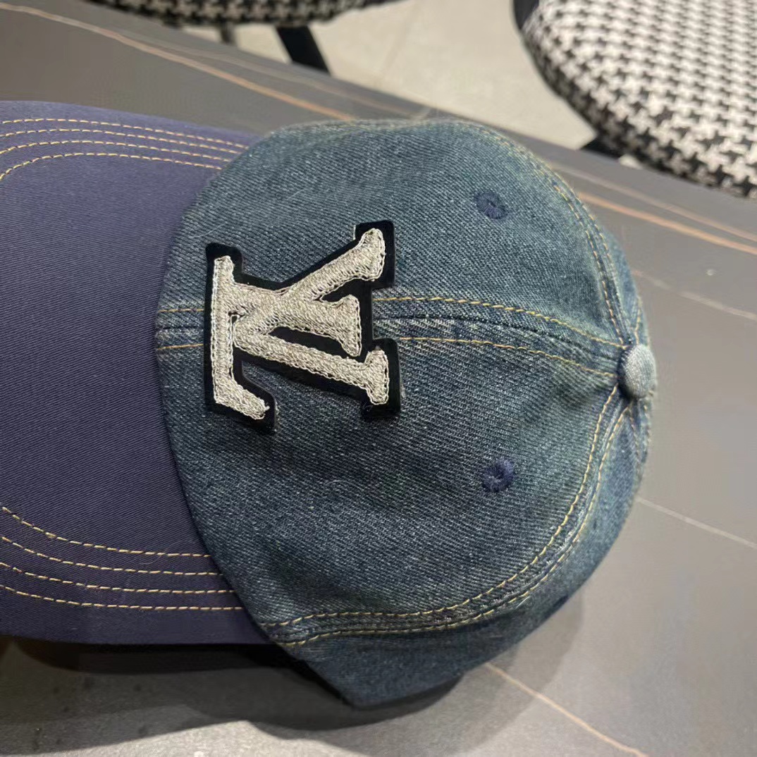 LV刺繍ロゴカラーブロックベースボールキャップ【50％割引+送料無料】