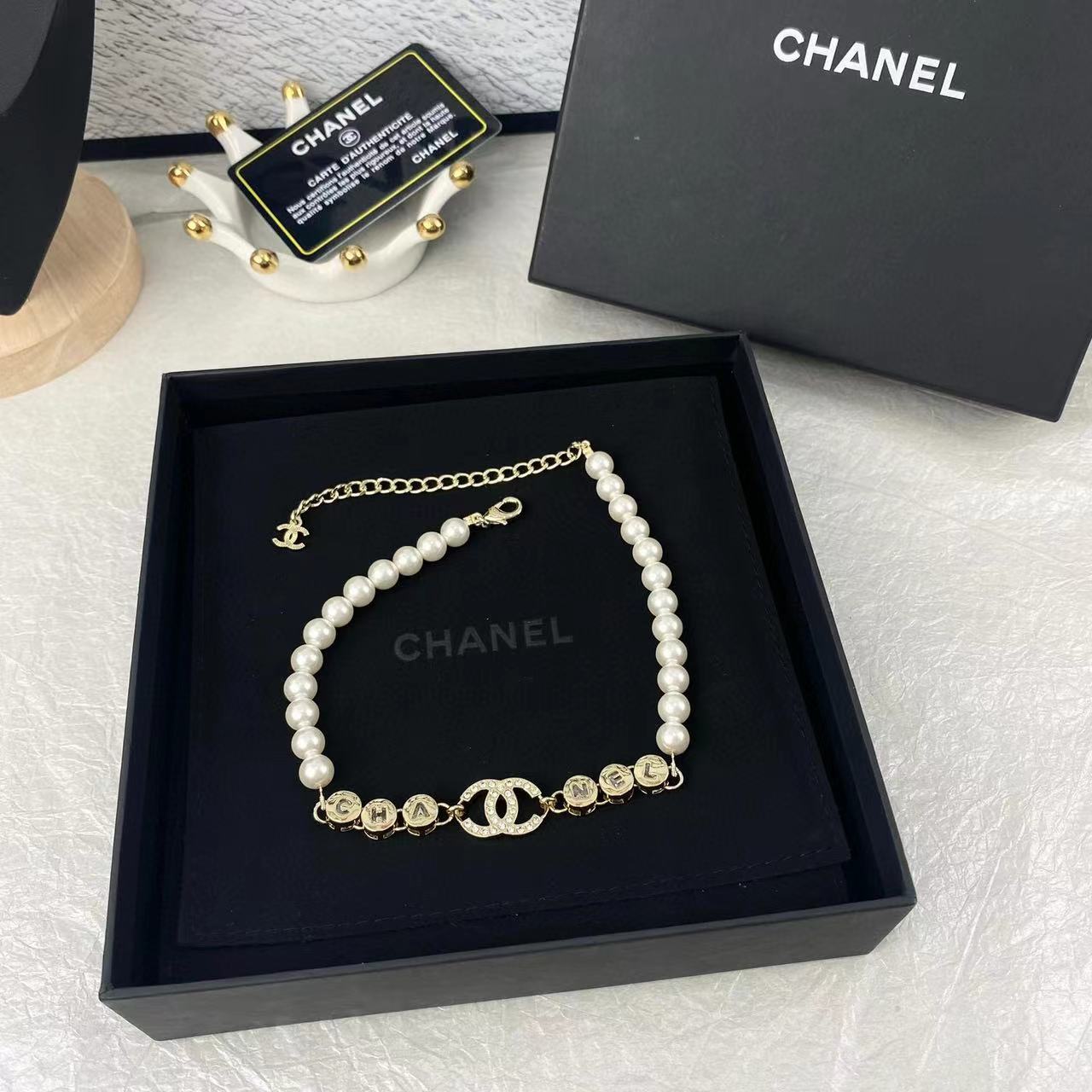 CHANE1 ダブルCパールネックレス【50％割引+送料無料】