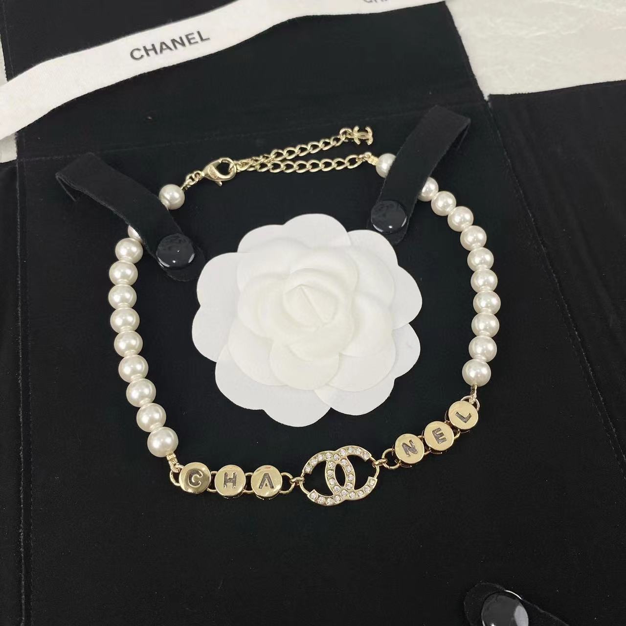 CHANE1 ダブルCパールネックレス【50％割引+送料無料】