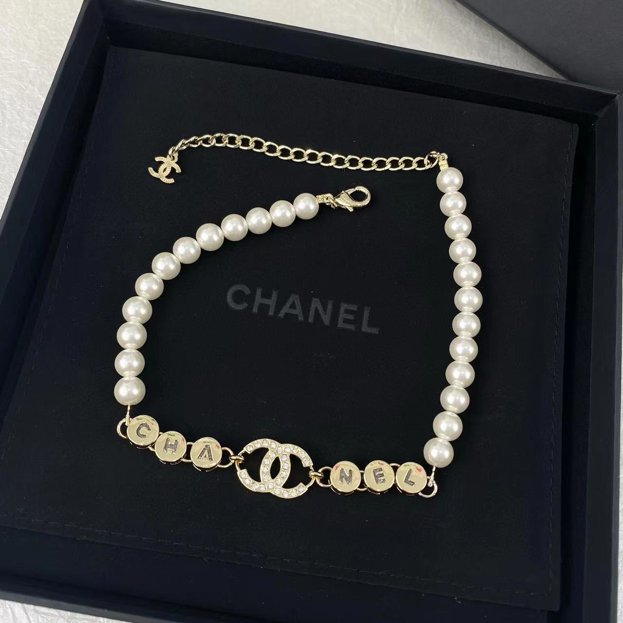 CHANE1 ダブルCパールネックレス【50％割引+送料無料】