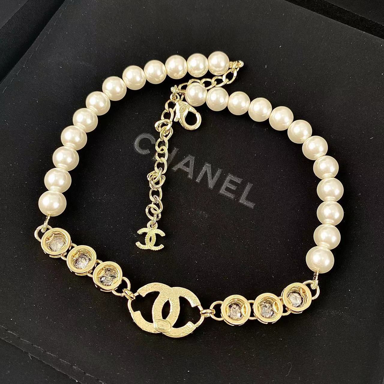 CHANE1 ダブルCパールネックレス【50％割引+送料無料】
