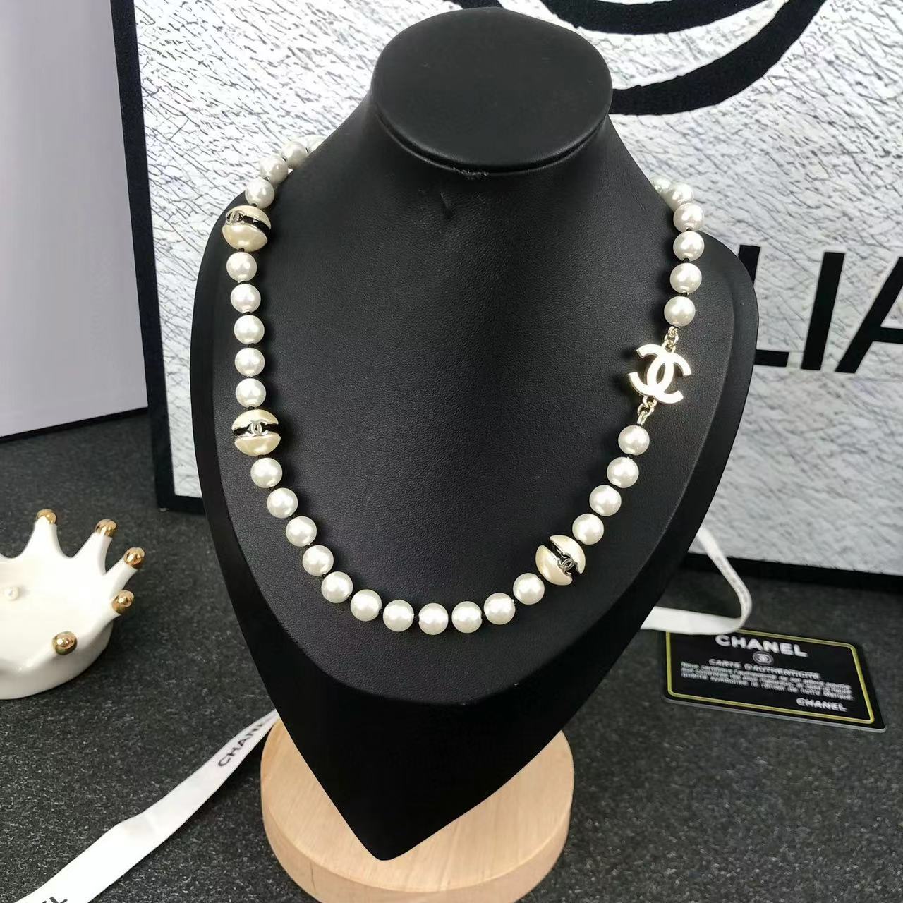 CHANE1 ダブルシーパールネックレス K【50％割引+送料無料】
