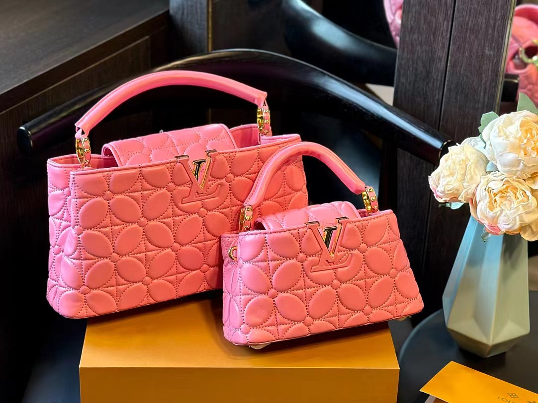LV capucines 刺繍入りハンドバッグ【50％割引+送料無料】