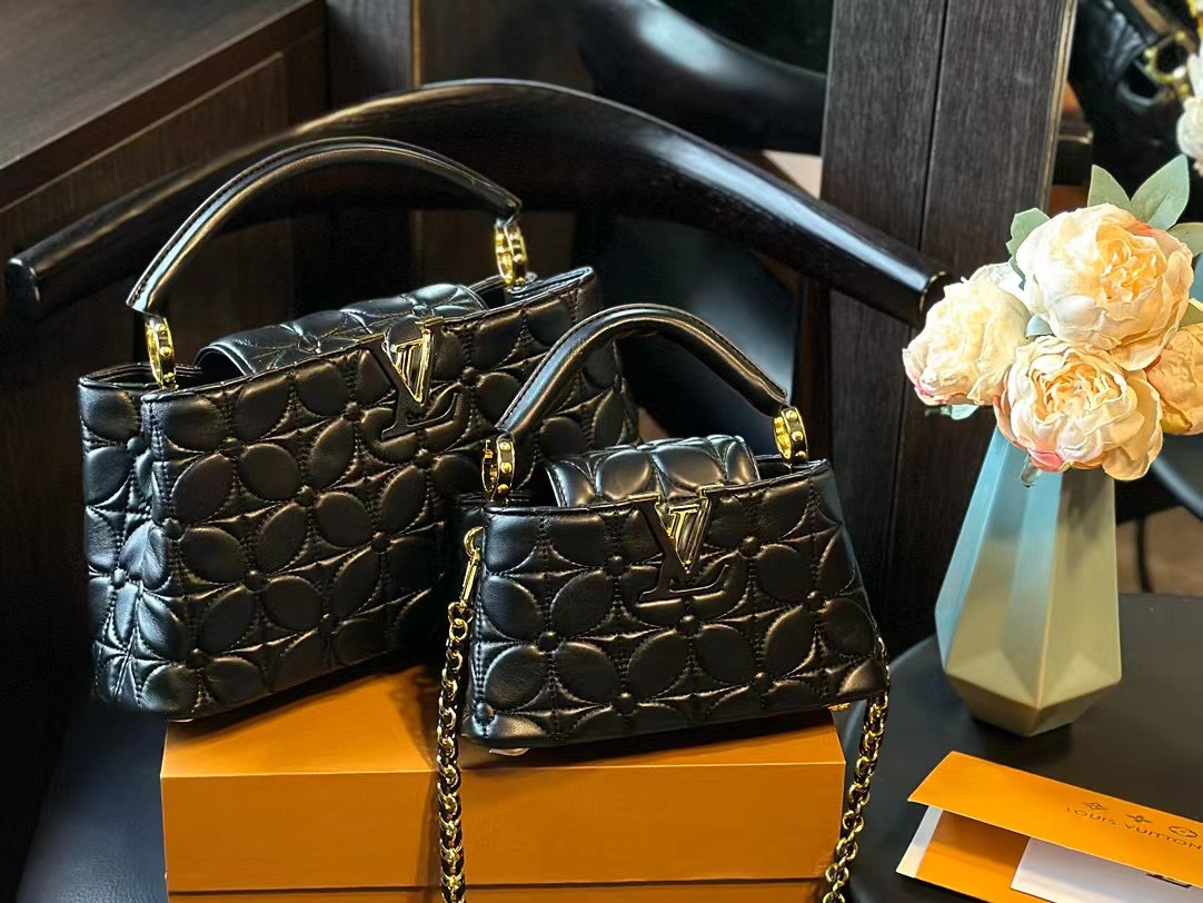 LV capucines 刺繍入りハンドバッグ【50％割引+送料無料】