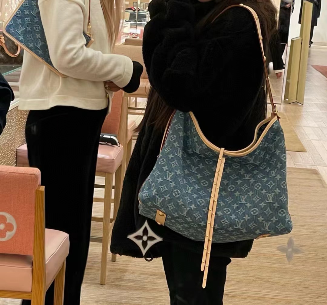 LV Carryall 老眼用デニムショルダークロスボディバッグ【50％割引+送料無料】