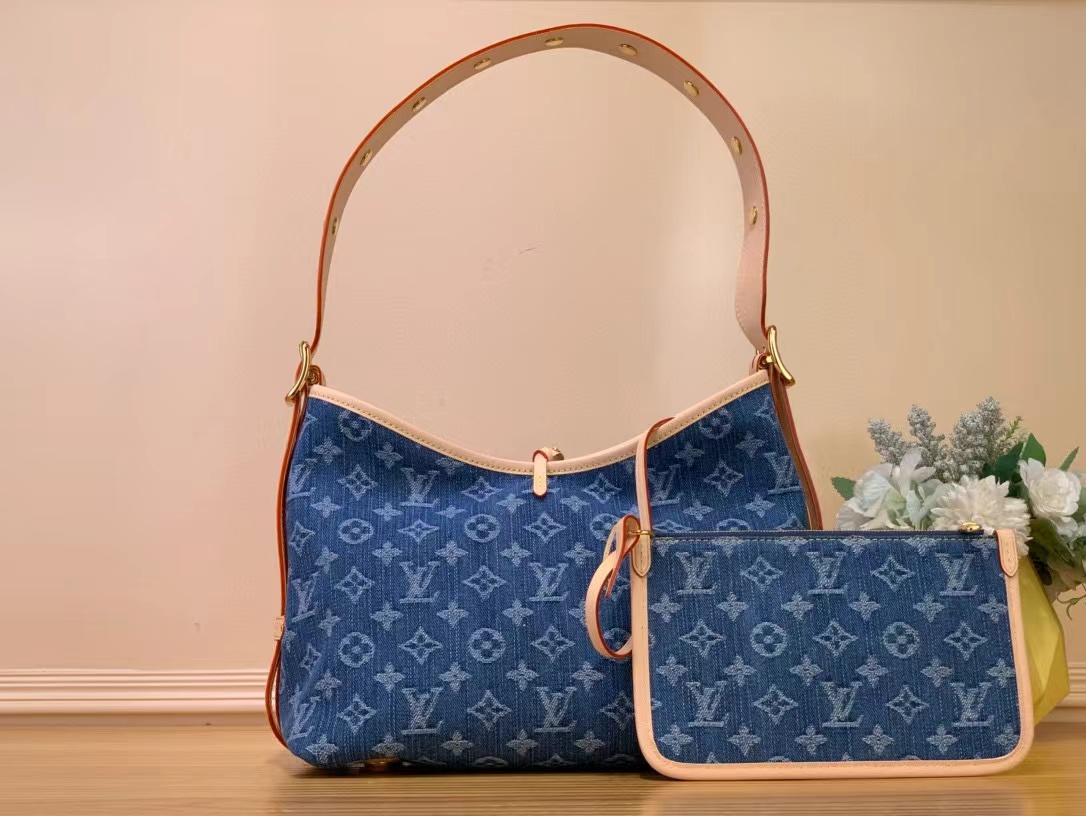 LV Carryall 老眼用デニムショルダークロスボディバッグ【50％割引+送料無料】