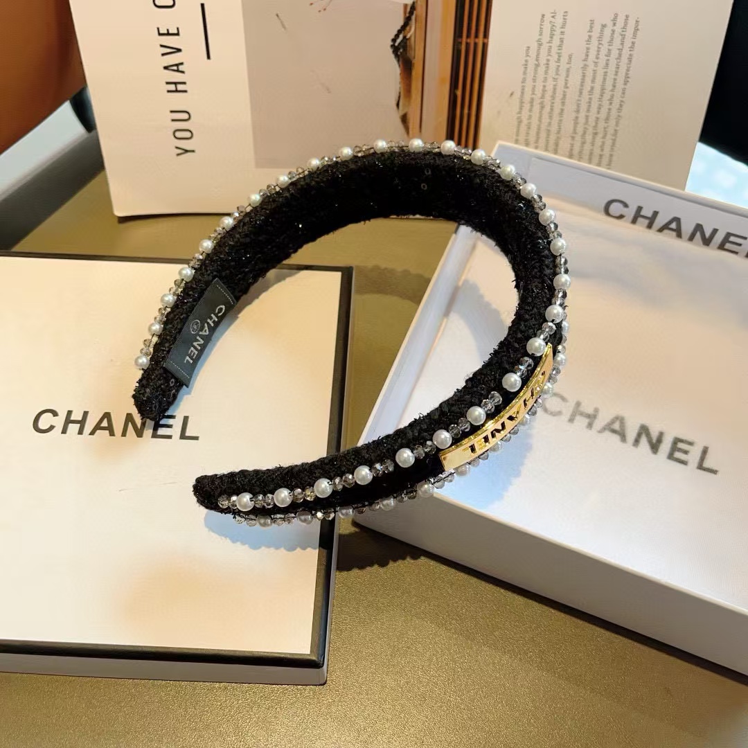 CHANE1 パールレターヘッドバンド【50％割引+送料無料】