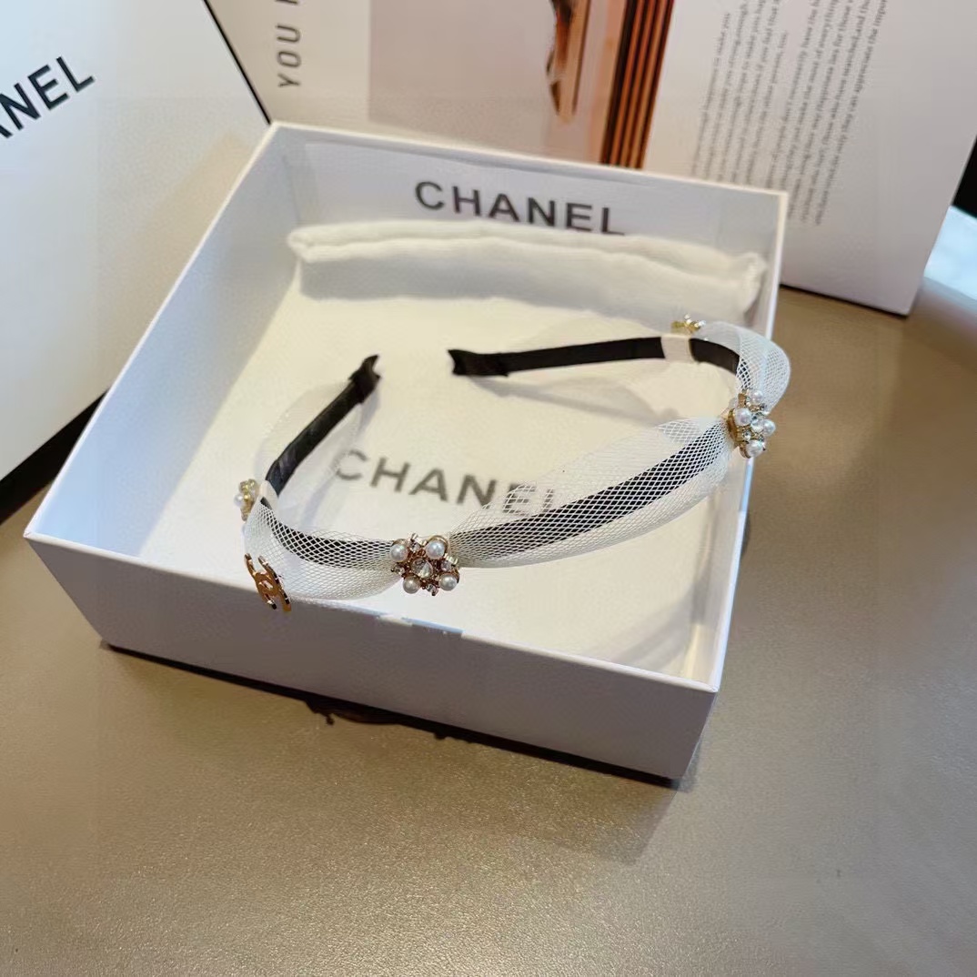 CHANE1 パールガーゼヘッドバンド【50％割引+送料無料】
