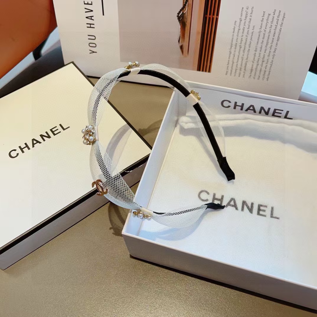 CHANE1 パールガーゼヘッドバンド【50％割引+送料無料】