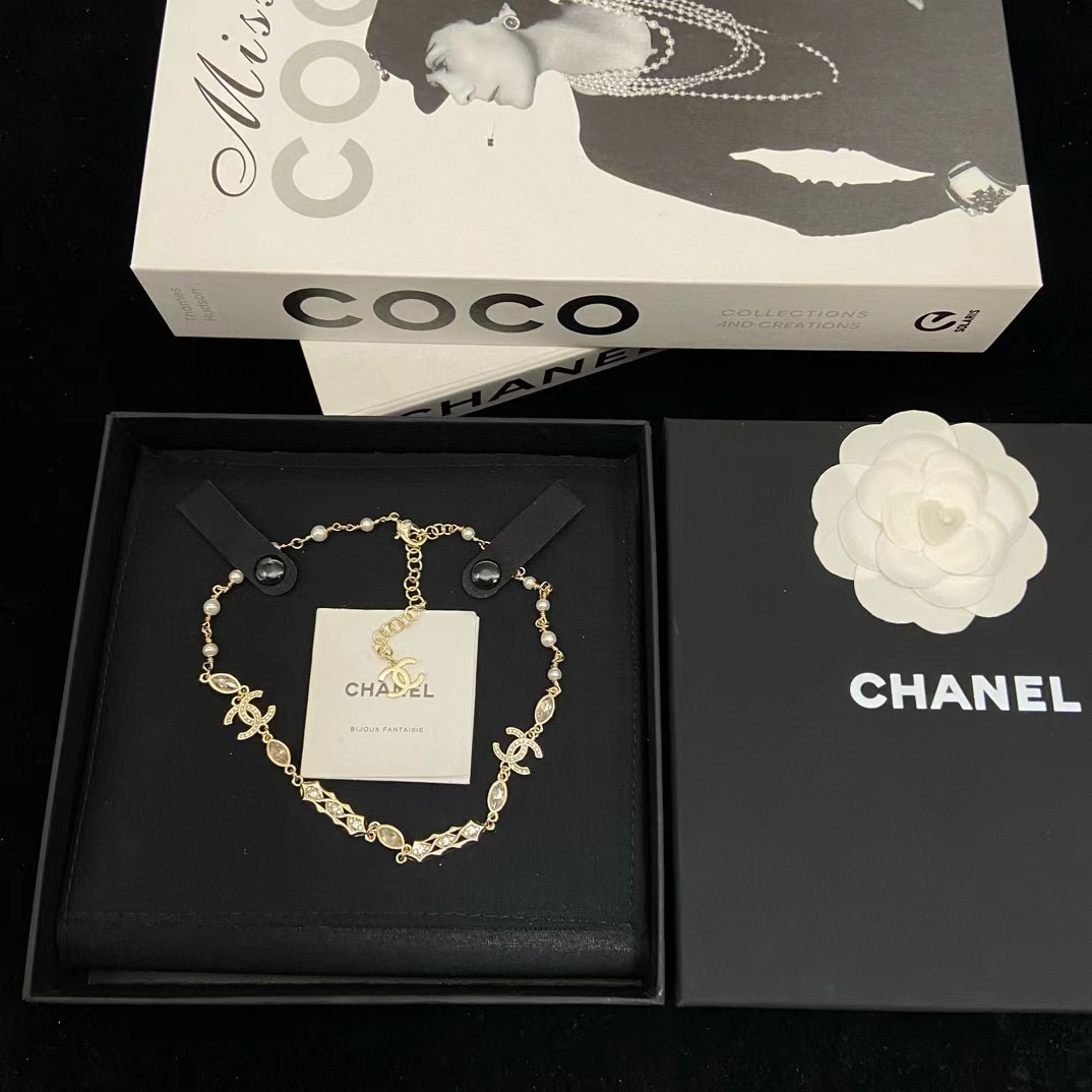 CHANE1 マーキス ダイヤモンド CC パール ネックレス【50％割引+送料無料】