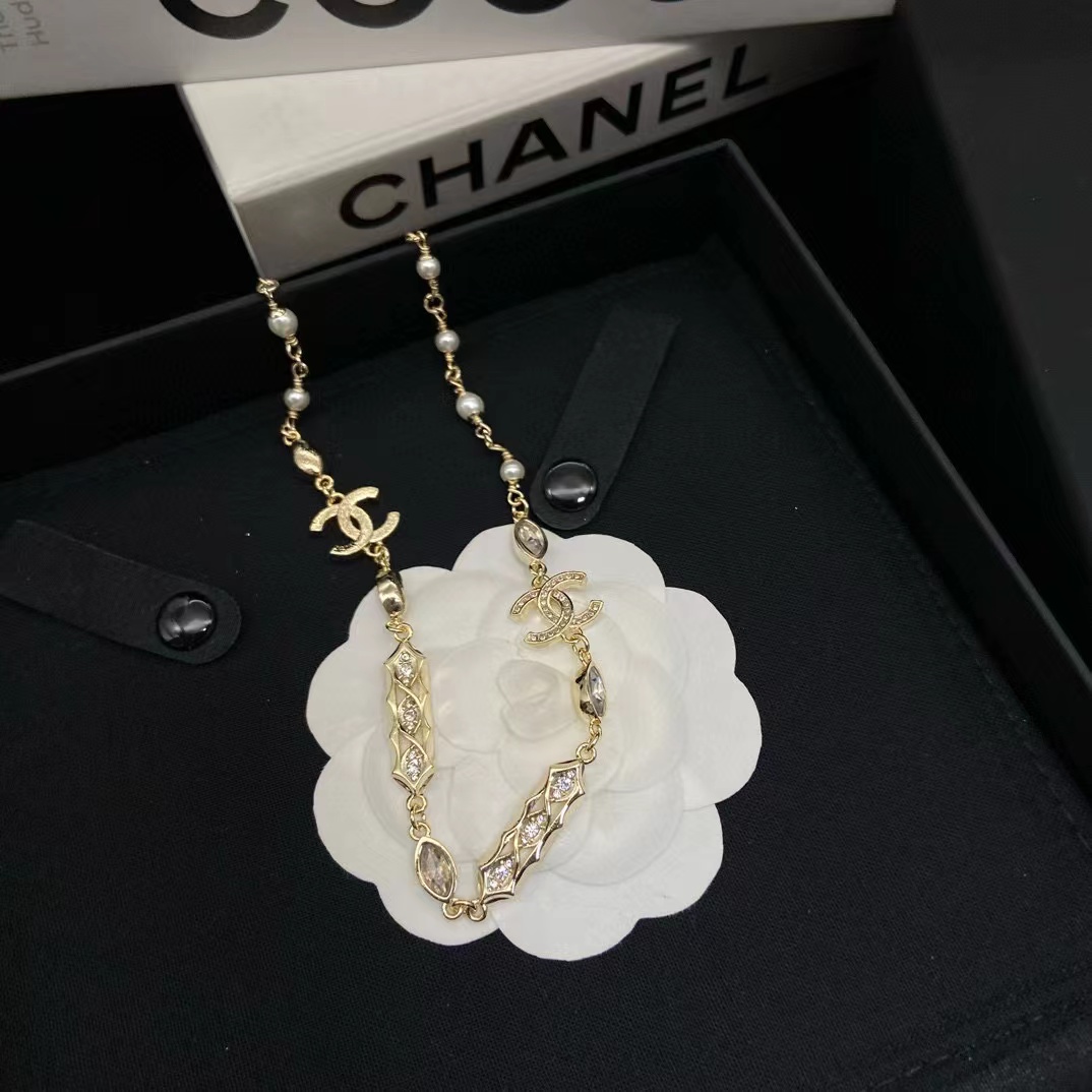 CHANE1 マーキス ダイヤモンド CC パール ネックレス【50％割引+送料無料】