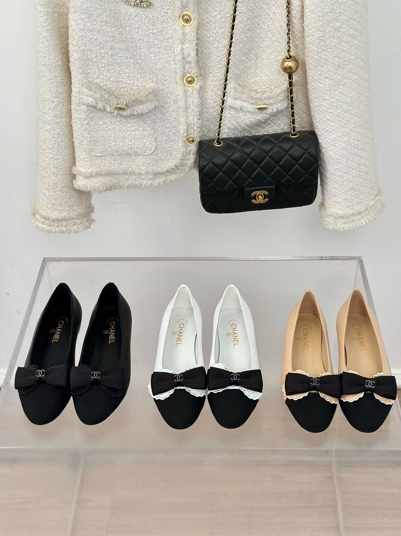 CHANE1 高品質ボウフラットシューズ【50％割引+送料無料】