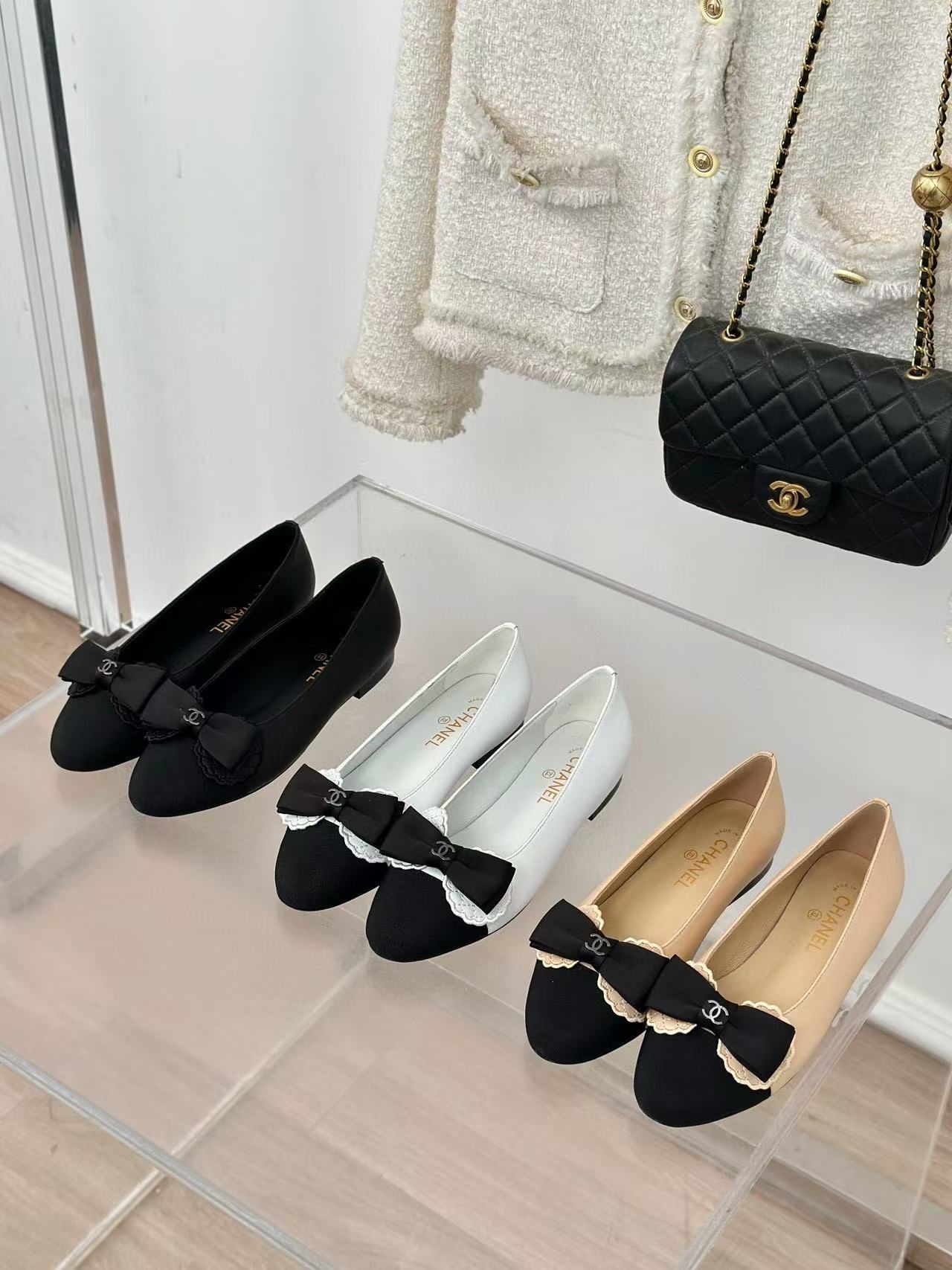 CHANE1 高品質ボウフラットシューズ【50％割引+送料無料】