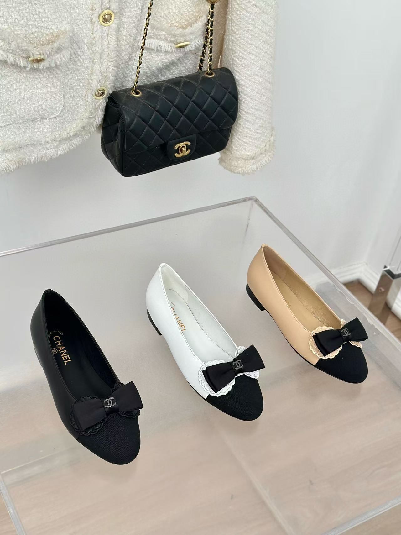 CHANE1 高品質ボウフラットシューズ【50％割引+送料無料】