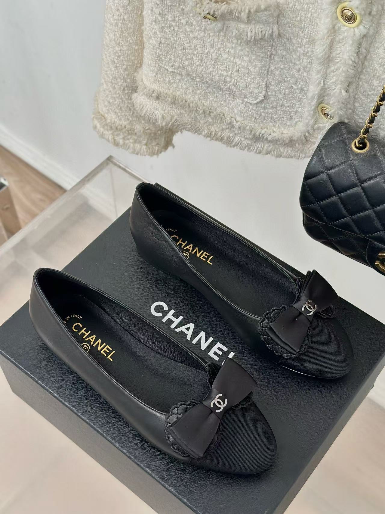 CHANE1 高品質ボウフラットシューズ【50％割引+送料無料】