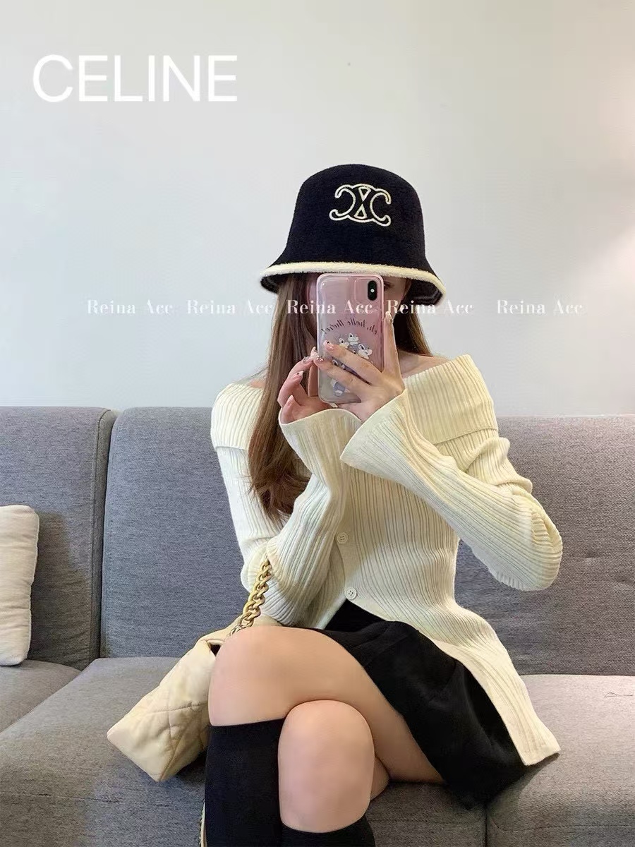 CEL1NE 凱旋門 ミンク ベルベット バケット ハット【 50％割引+送料無料】