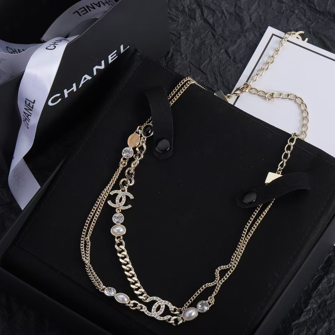 CHANE1 ハート ダブルC ネックレス【50％割引+送料無料】