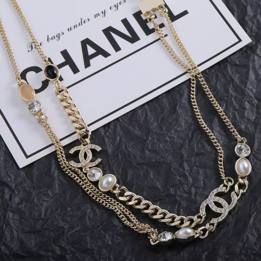 CHANE1 ハート ダブルC ネックレス【50％割引+送料無料】
