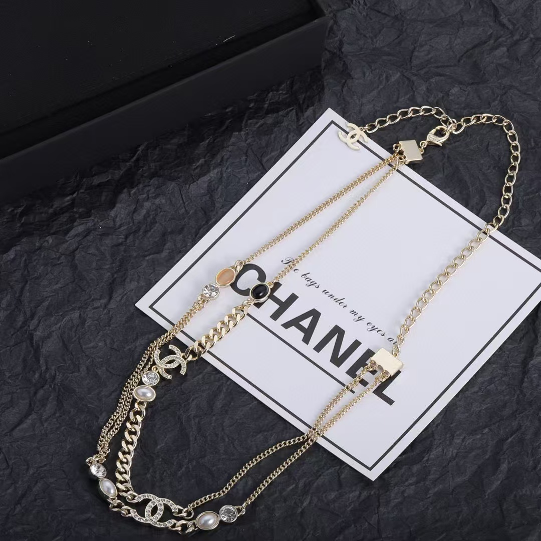 CHANE1 ハート ダブルC ネックレス【50％割引+送料無料】