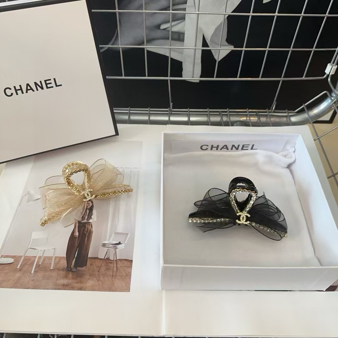 CHANE1 ダブルCラインストーンリボンヘアピン【50％割引+送料無料】