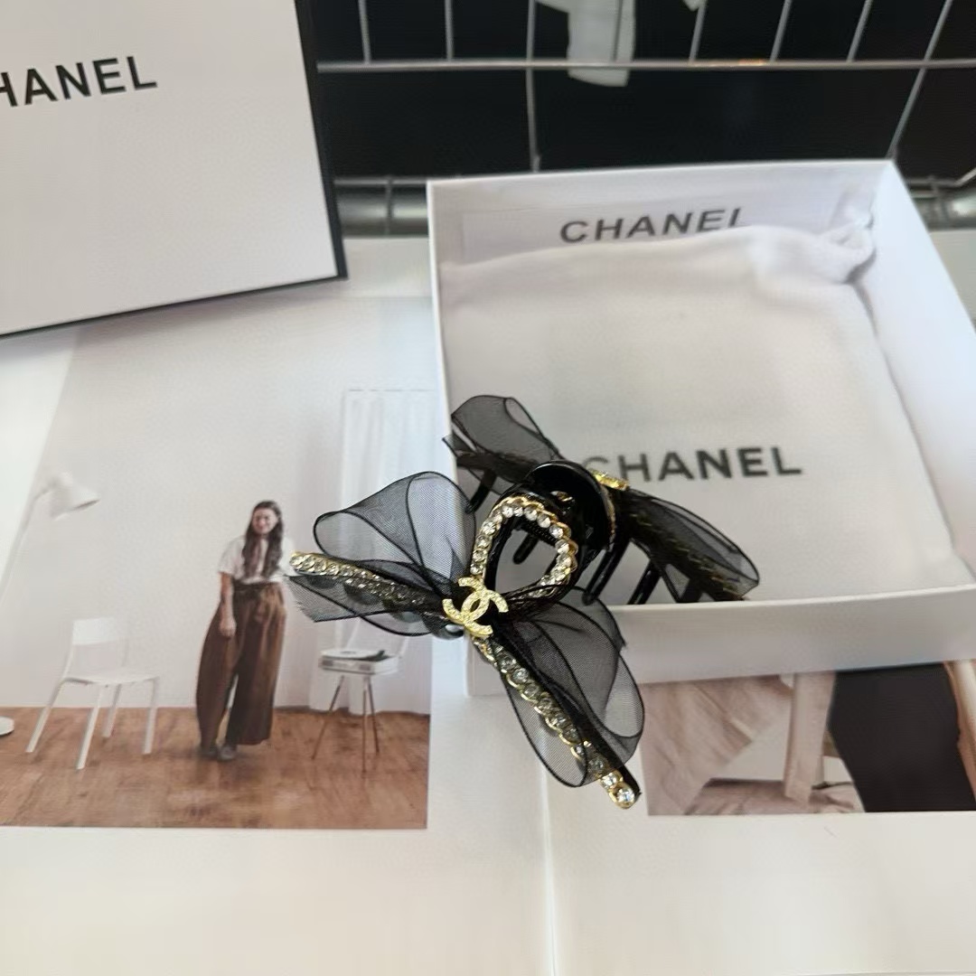 CHANE1 ダブルCラインストーンリボンヘアピン【50％割引+送料無料】