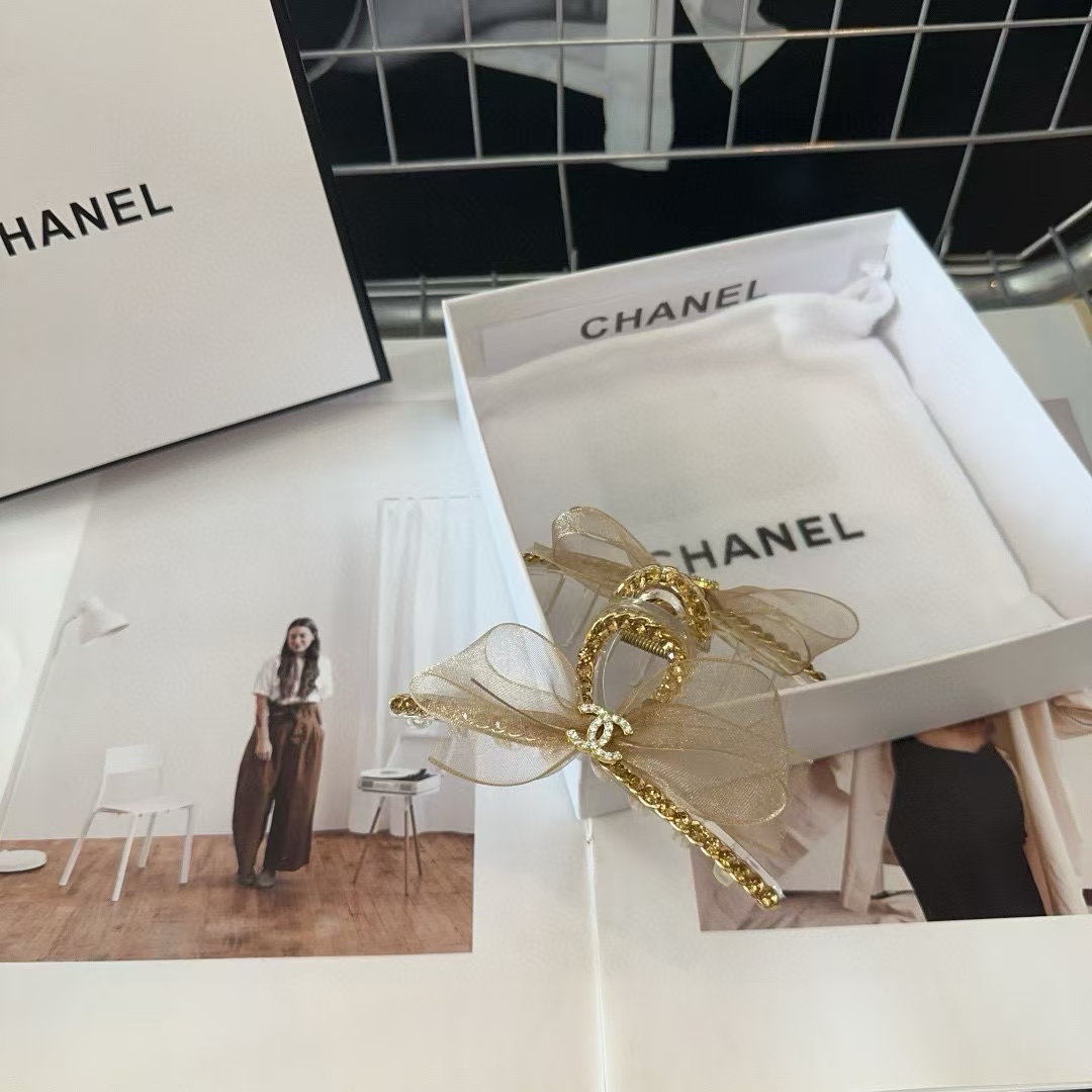 CHANE1 ダブルCラインストーンリボンヘアピン【50％割引+送料無料】