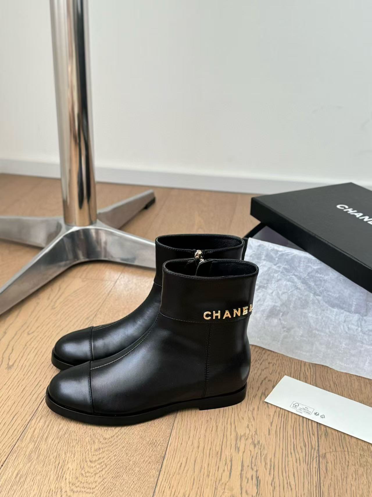 CHANE1 高級牛革チェーンレターシンプルショートブーツ/ブーツ【50%割引+送料無料】