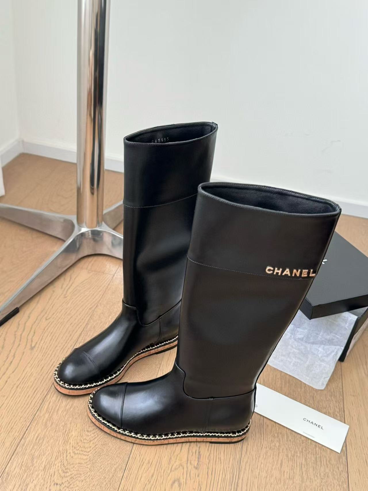 CHANE1 高級牛革チェーンレターシンプルショートブーツ/ブーツ【50%割引+送料無料】