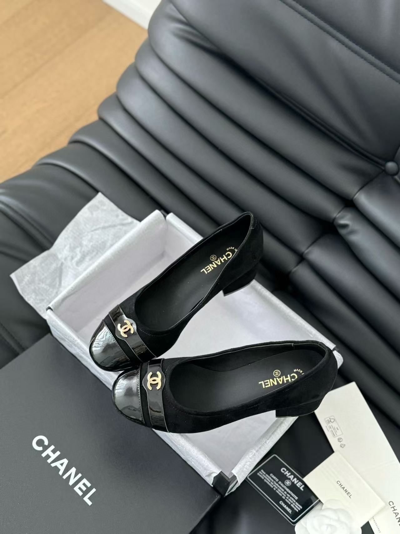 CHANE1 高品質ダブル C ロゴ メリージェーン ハイヒール【50％割引+送料無料】
