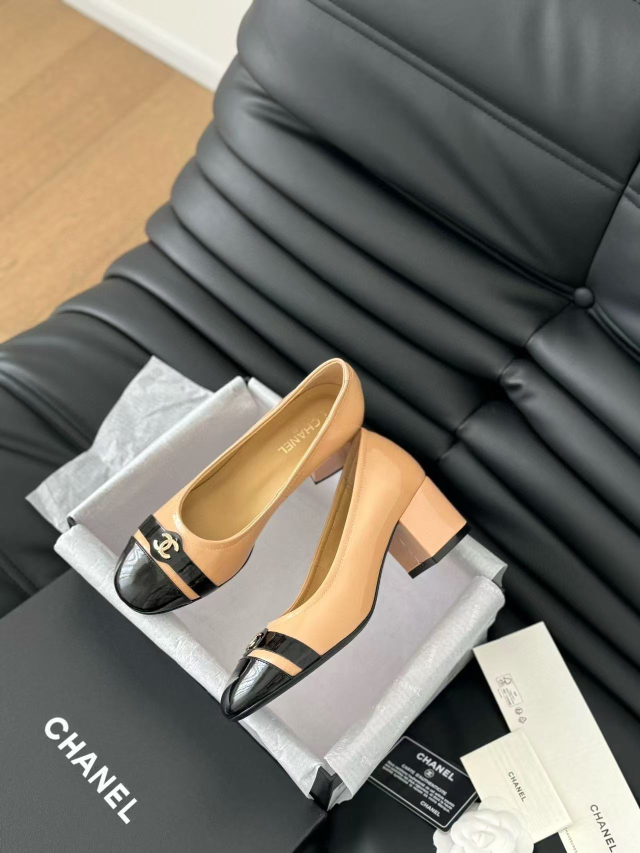 CHANE1 高品質ダブル C ロゴ メリージェーン ハイヒール【50％割引+送料無料】
