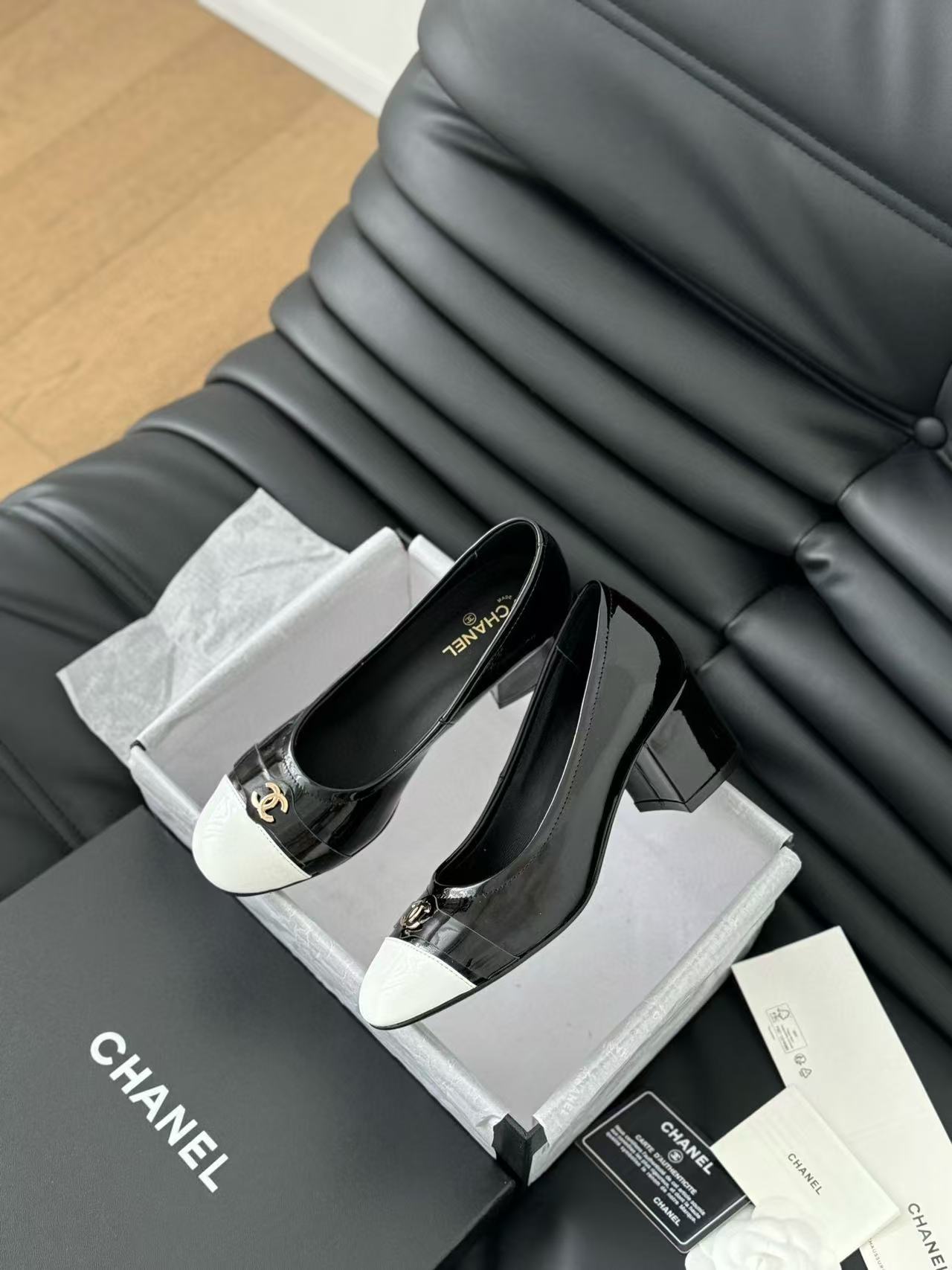 CHANE1 高品質ダブル C ロゴ メリージェーン ハイヒール【50％割引+送料無料】