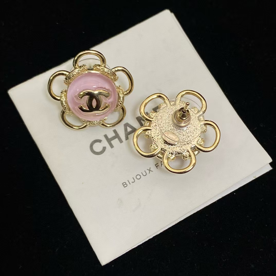CHANE1 ファイブフラワー ダブルC スタッドピアス【50％割引+送料無料】