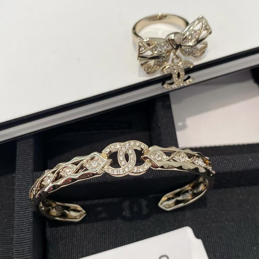 CHANE1 ダイヤモンド ボウ リング + ブレスレット【50％割引+送料無料】