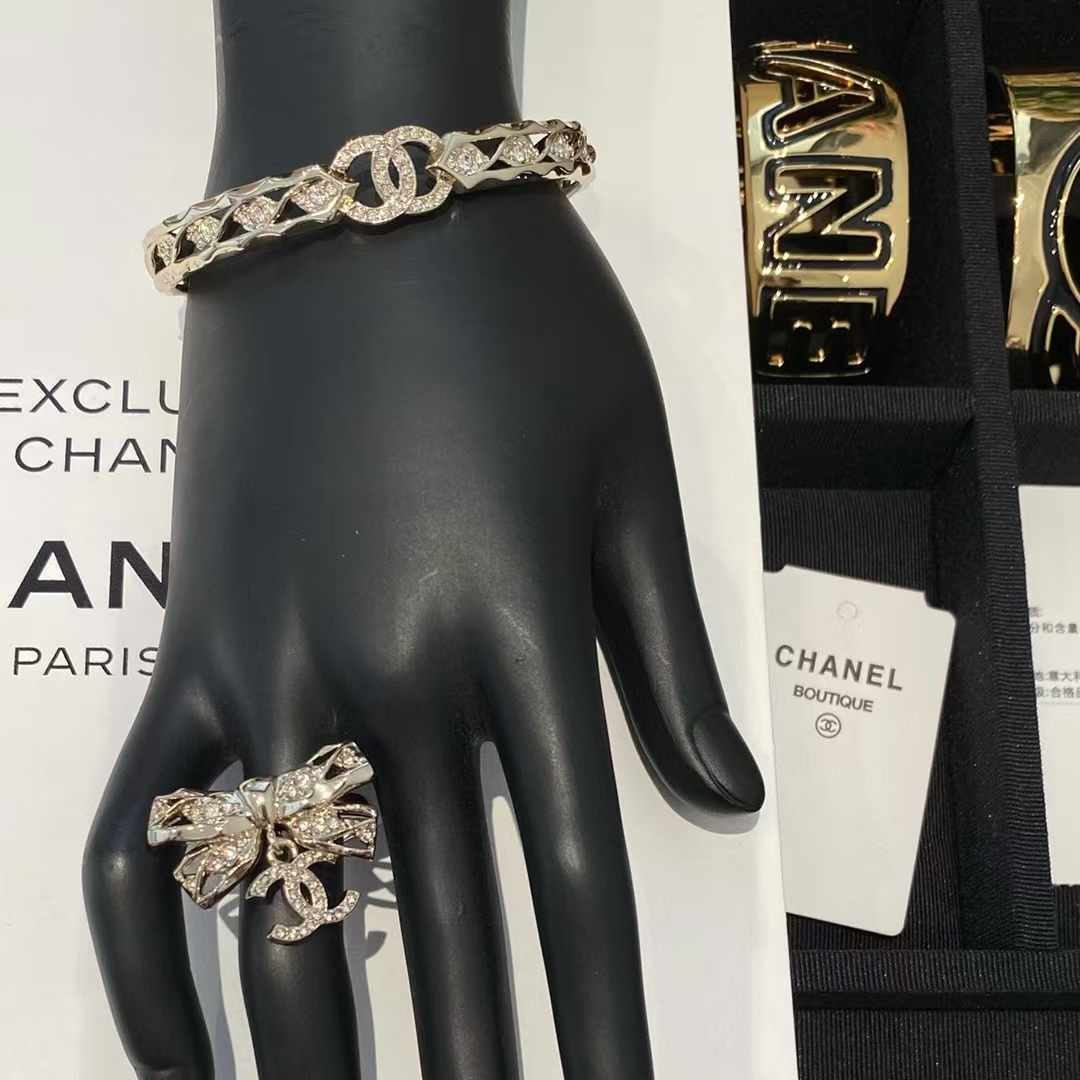CHANE1 ダイヤモンド ボウ リング + ブレスレット【50％割引+送料無料】