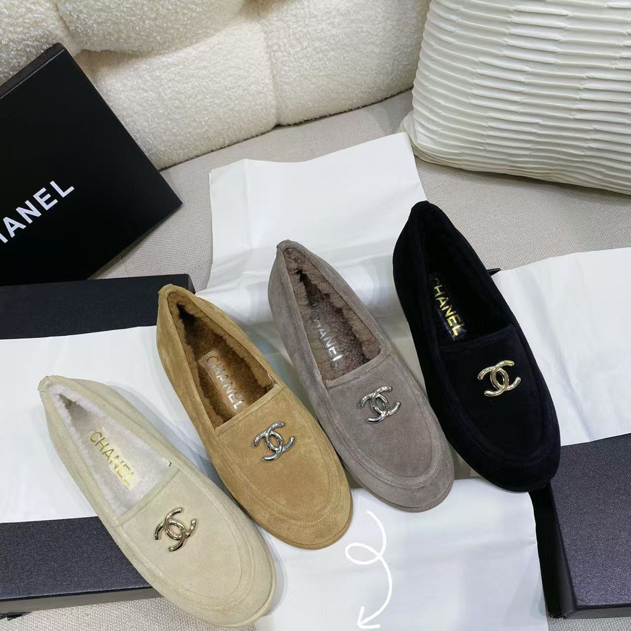 CHANE1 高品質ラムウールの暖かいフラットシューズ【50％割引+送料無料】