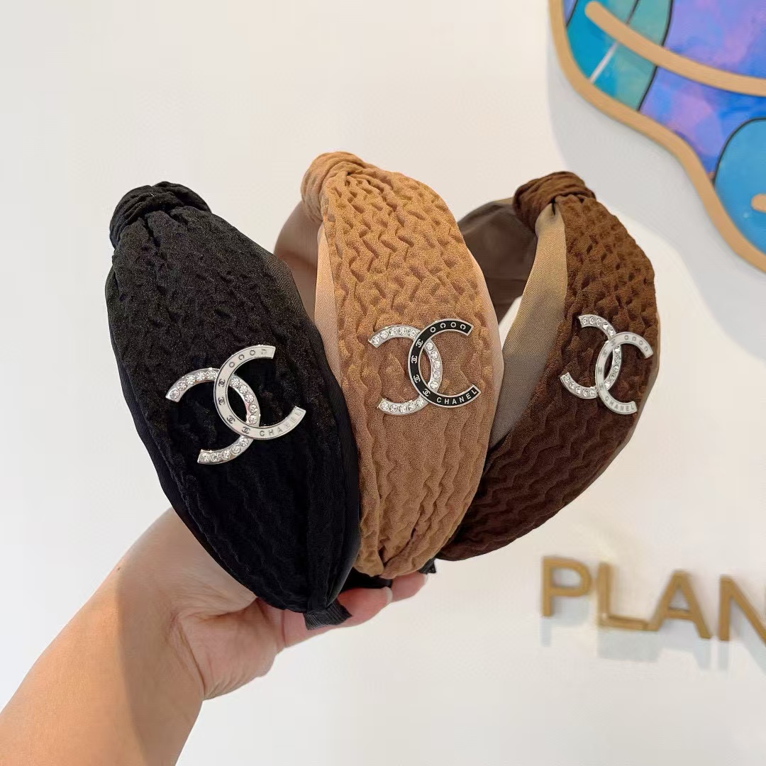 CHANE1 ダブル c ラージ ボウ ヘッドバンド【50％割引+送料無料】