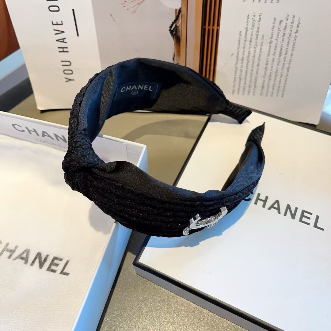 CHANE1 ダブル c ラージ ボウ ヘッドバンド【50％割引+送料無料】