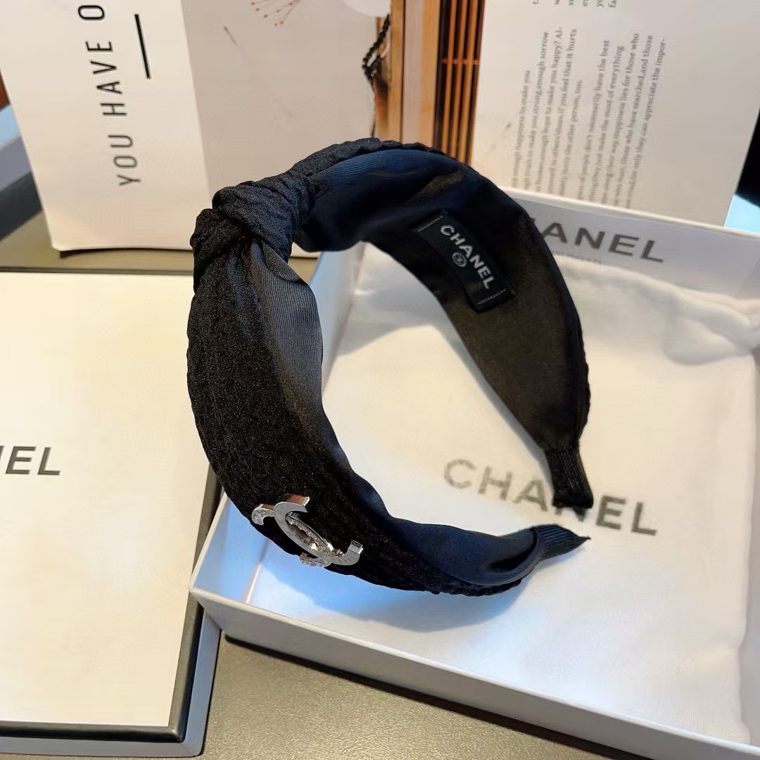CHANE1 ダブル c ラージ ボウ ヘッドバンド【50％割引+送料無料】