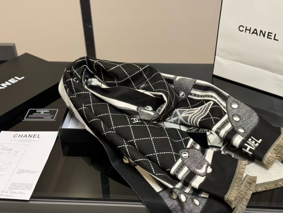 CHANE1 エッフェル塔 カシミア スカーフ【50%割引+送料無料】