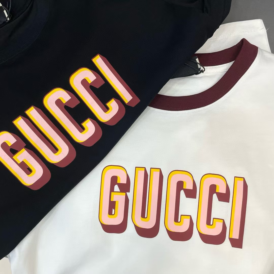 GUCC1 シンプルレタールーズTシャツ【 50％割引+送料無料】