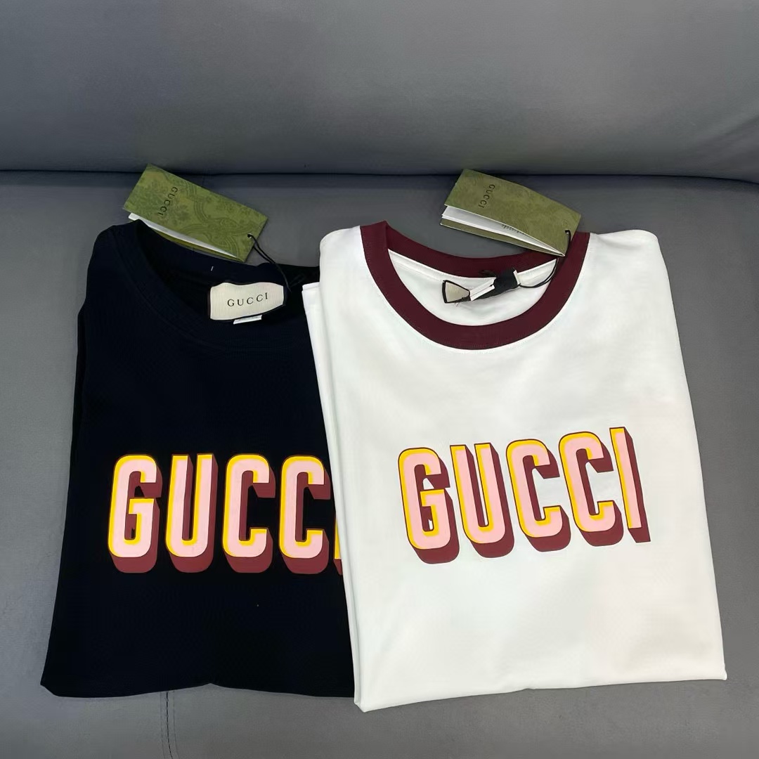 GUCC1 シンプルレタールーズTシャツ【 50％割引+送料無料】